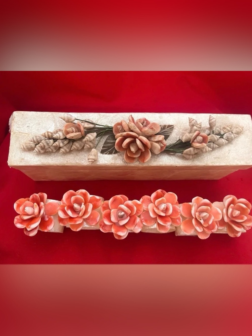 Vintage napkin rings made from capiz shells